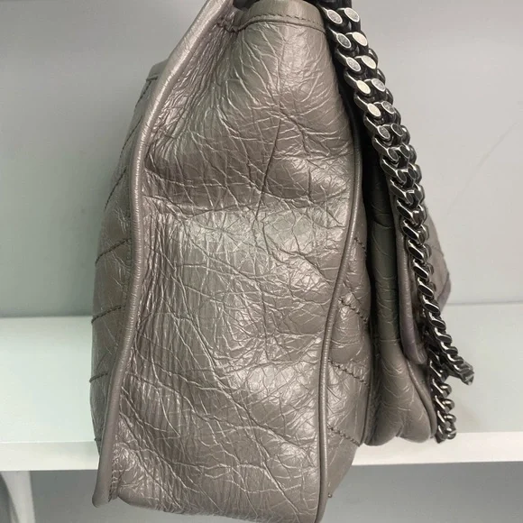 Yves Saint Laurent Niki Gray Quilted Leather Shoulder Bag - Picture 3 of 12